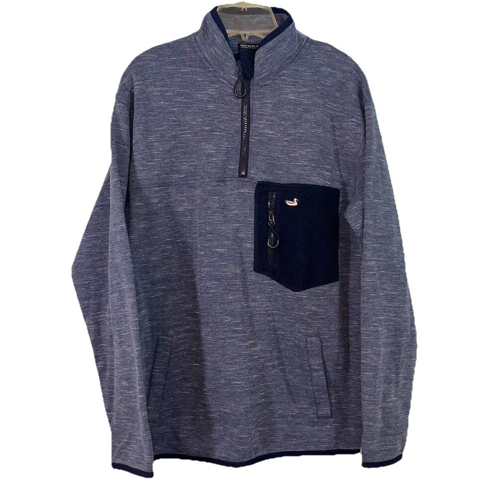 Southern Marsh lockhart stretch pullover sweatshirt pockets 1/4 Zip Blue Sz Sm